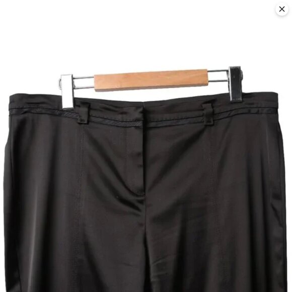 Hugo Boss Satin Straight Leg Dress Pants Black Trousers Party Fancy Classic - Picture 15 of 16
